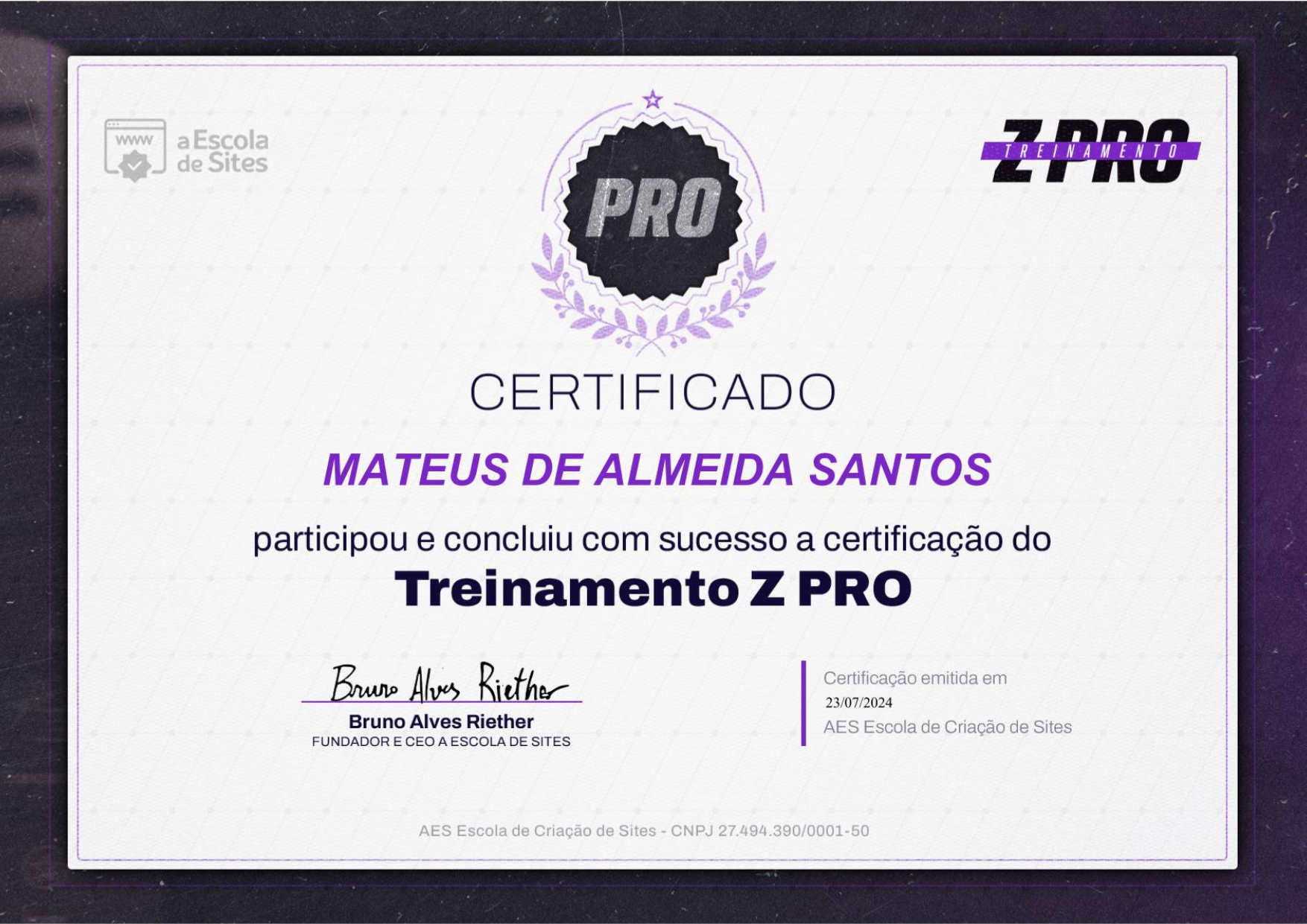 Certificado - Capa